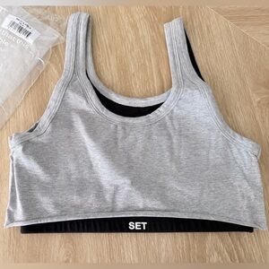 SET Active Grey and Black Reversible Sports Bra
